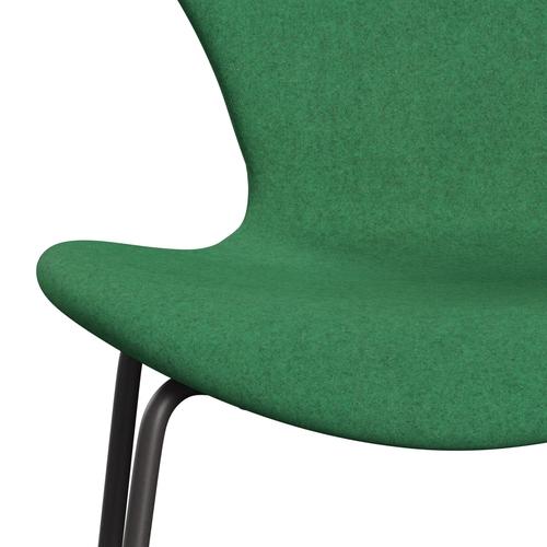 Fritz Hansen 3107 Krzesło pełna tapicerka, ciepły grafit/divina Melange Green