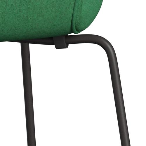 Fritz Hansen 3107 Krzesło pełna tapicerka, ciepły grafit/divina Melange Green