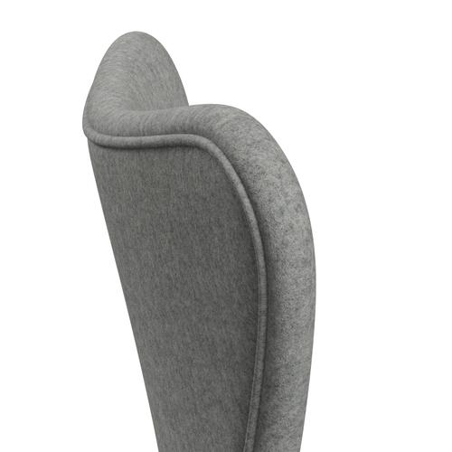 Fritz Hansen 3107 Chair Full Upholstery, Warm Graphite/Divina Melange Light Grey