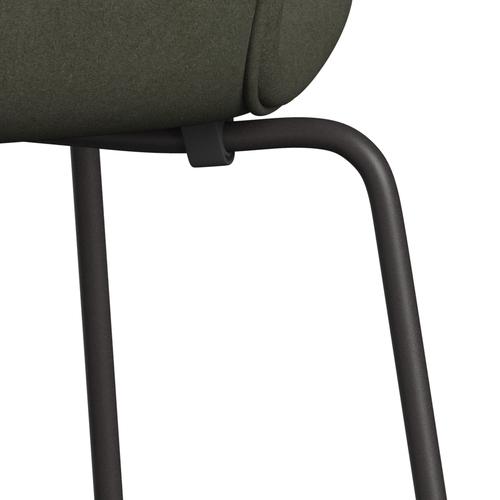 Fritz Hansen 3107 Krzesło pełna tapicerka, ciepły grafit/Divina Military Green