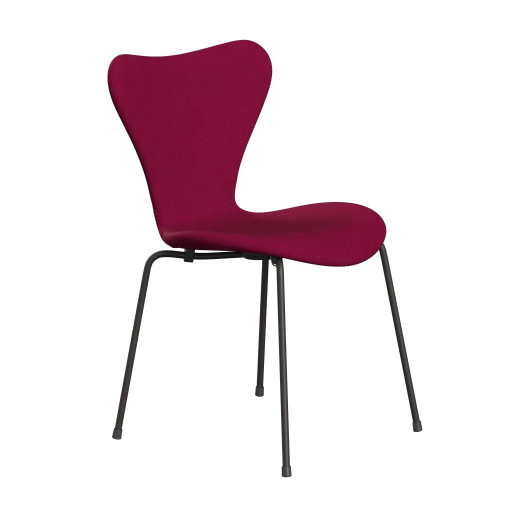 Fritz Hansen 3107 Krzesło pełna tapicerka, ciepły grafit/Divina Pink Dark