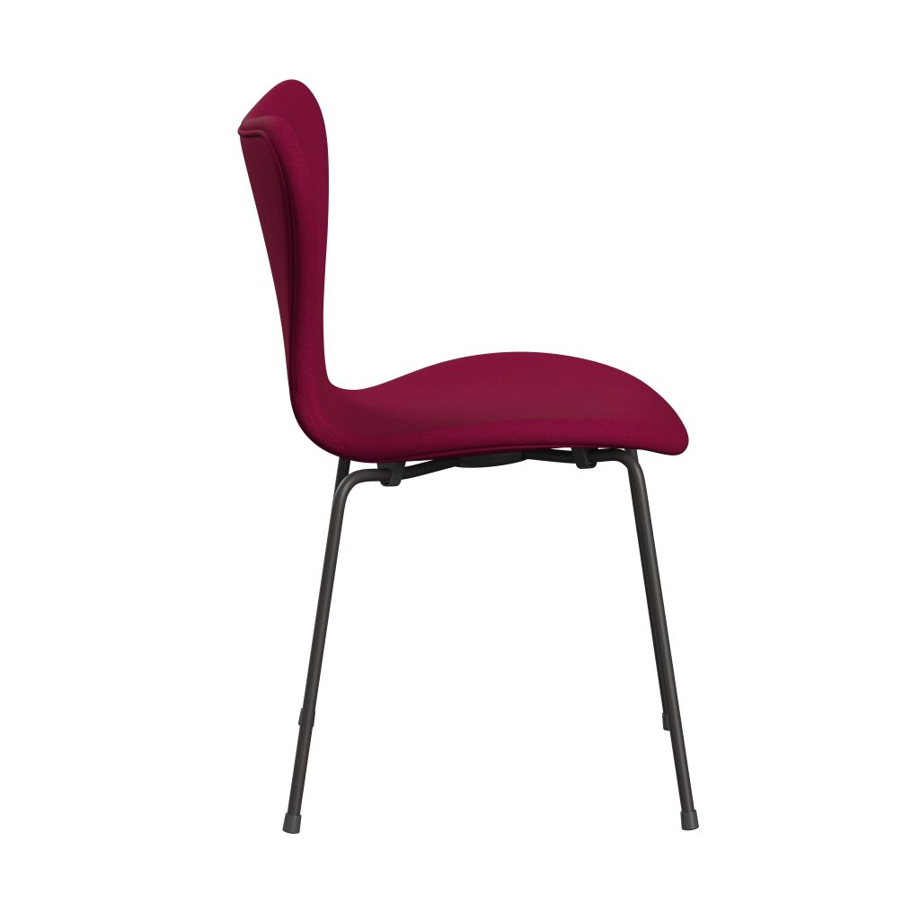 Fritz Hansen 3107 Krzesło pełna tapicerka, ciepły grafit/Divina Pink Dark