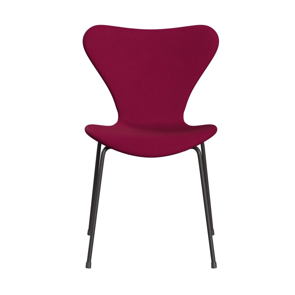 Fritz Hansen 3107 Krzesło pełna tapicerka, ciepły grafit/Divina Pink Dark