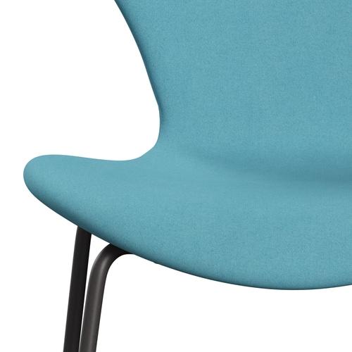 Fritz Hansen 3107 Chair Full Upholstery, Warm Graphite/Divina Turquoise Light