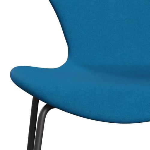 Fritz Hansen 3107 Krzesło pełna tapicerka, ciepły grafit/turkus Divina Turquoise