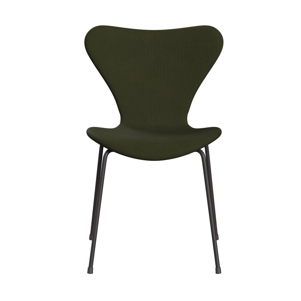 Fritz Hansen 3107 Chair Full Upholstery, Warm Graphite/Fame Dark Brown Green