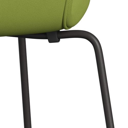 Fritz Hansen 3107 Chair Full Upholstery, Warm Graphite/Fame Light Grass Green