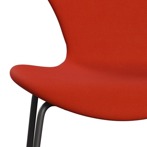 Fritz Hansen 3107 Chair Full Upholstery, Warm Graphite/Fame Orange Dark