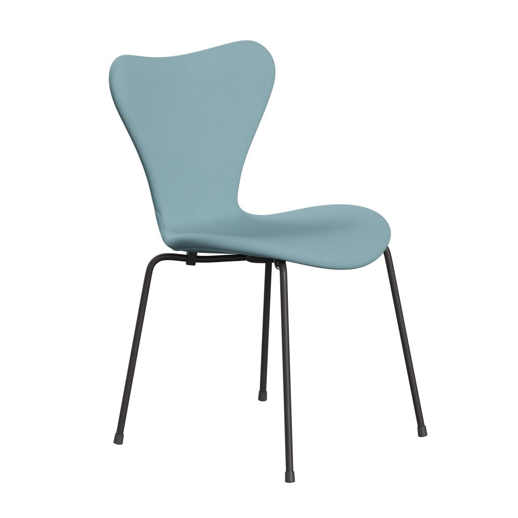 Fritz Hansen 3107 Chair Full Upholstery, Warm Graphite/Fame Turquoise Light