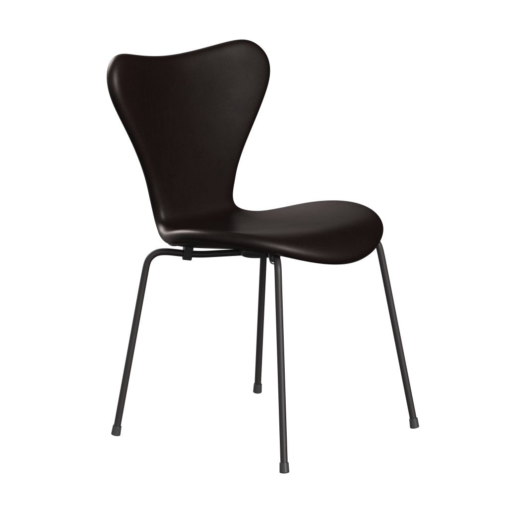 Fritz Hansen 3107 Chair Full Upholstery, Warm Graphite/Grace Dark Brown