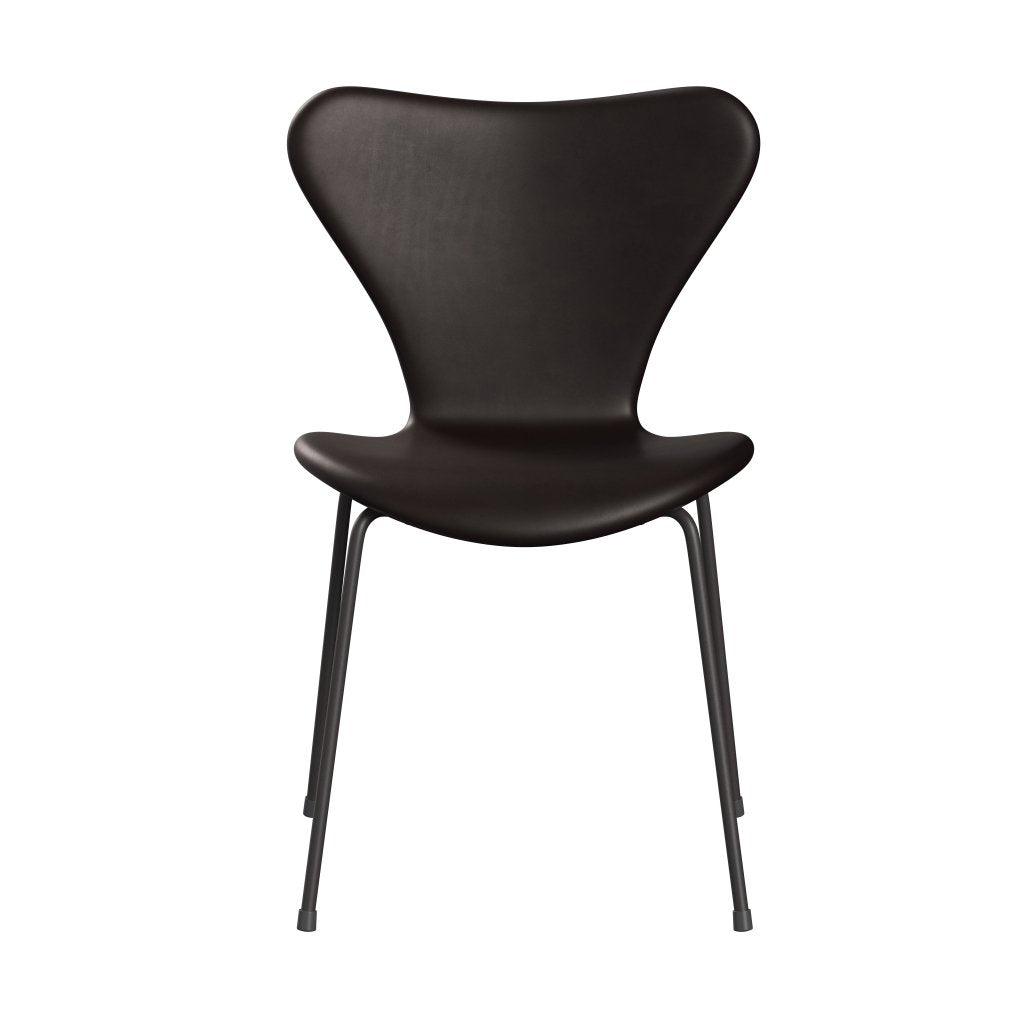 Fritz Hansen 3107 Chair Full Upholstery, Warm Graphite/Grace Dark Brown