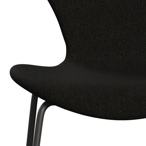 Fritz Hansen 3107 Krzesło Pełna tapicerka, ciepły grafit/Hallingdal Brown/Ciemne szary