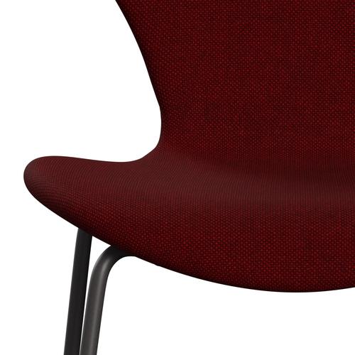 Fritz Hansen 3107 Krzesło pełna tapicerka, ciepły grafit/Hallingdal Dark Red