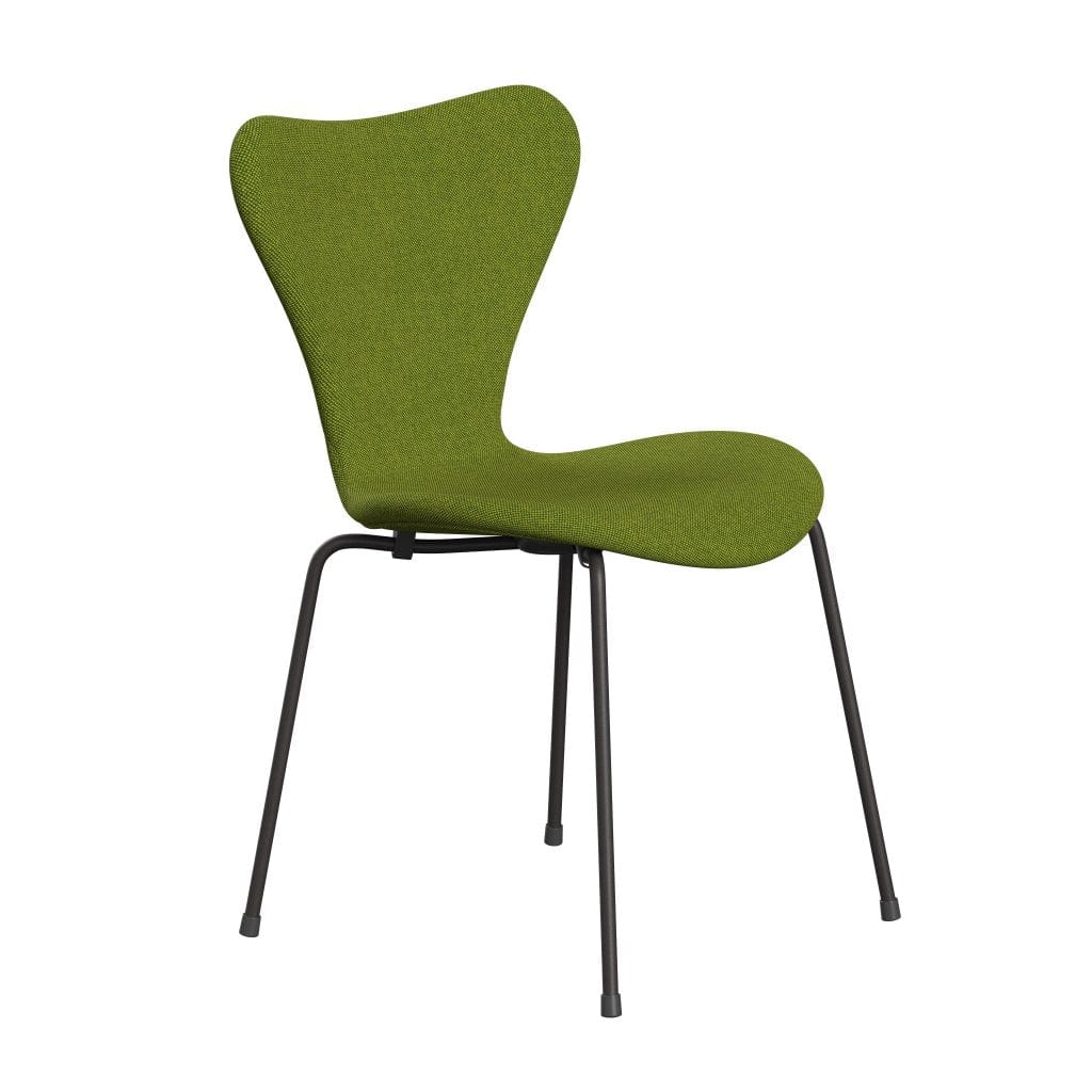 Fritz Hansen 3107 Krzesło Pełna tapicerka, ciepły grafit/Hallingdal Green