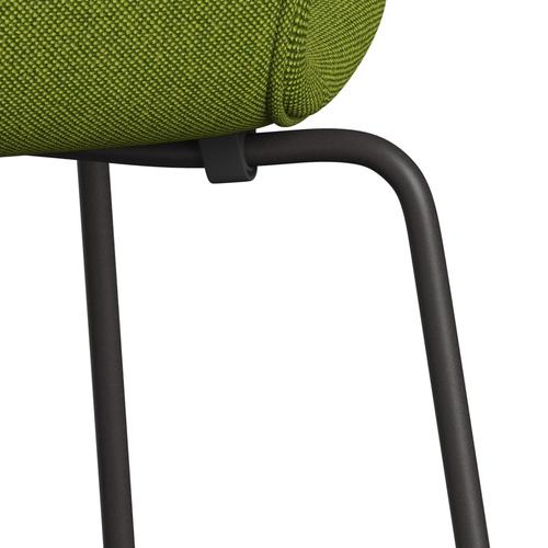 Fritz Hansen 3107 Krzesło Pełna tapicerka, ciepły grafit/Hallingdal Green