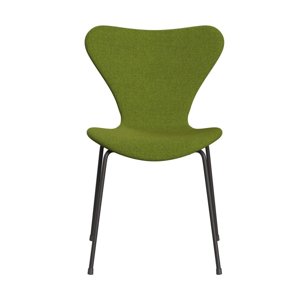 Fritz Hansen 3107 Krzesło Pełna tapicerka, ciepły grafit/Hallingdal Green