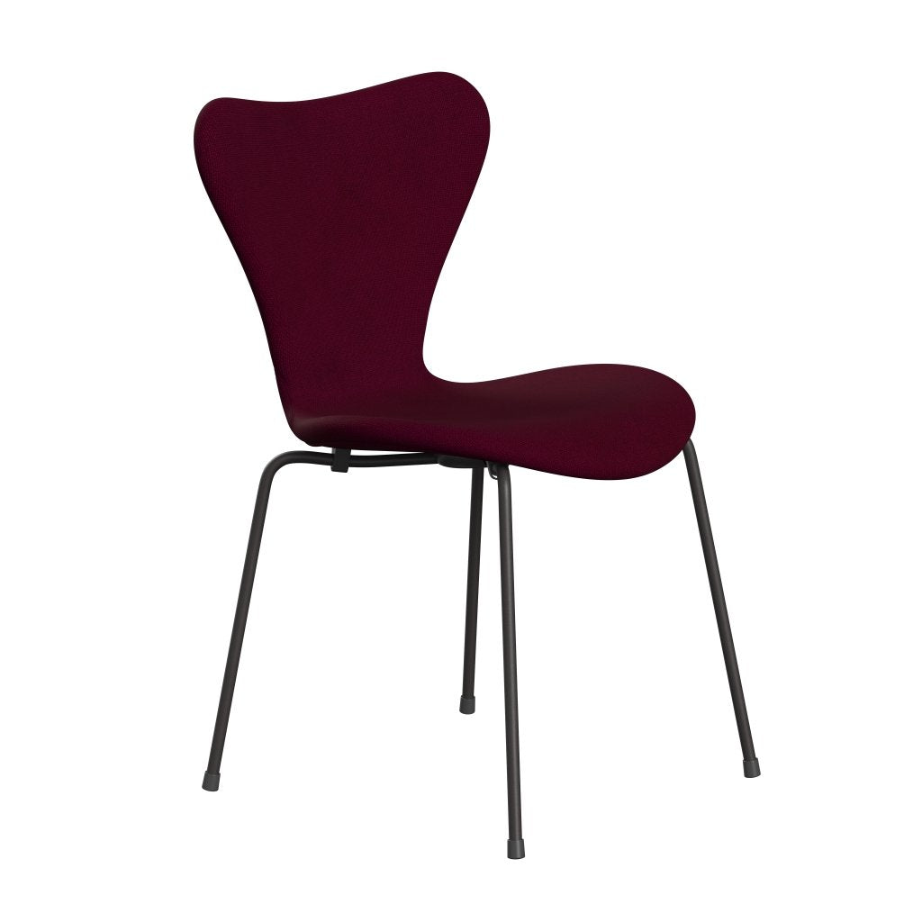 Fritz Hansen 3107 Krzesło pełna tapicerka, ciepły grafit/Hallingdal Pink Dark