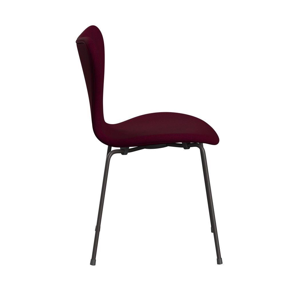 Fritz Hansen 3107 Krzesło pełna tapicerka, ciepły grafit/Hallingdal Pink Dark