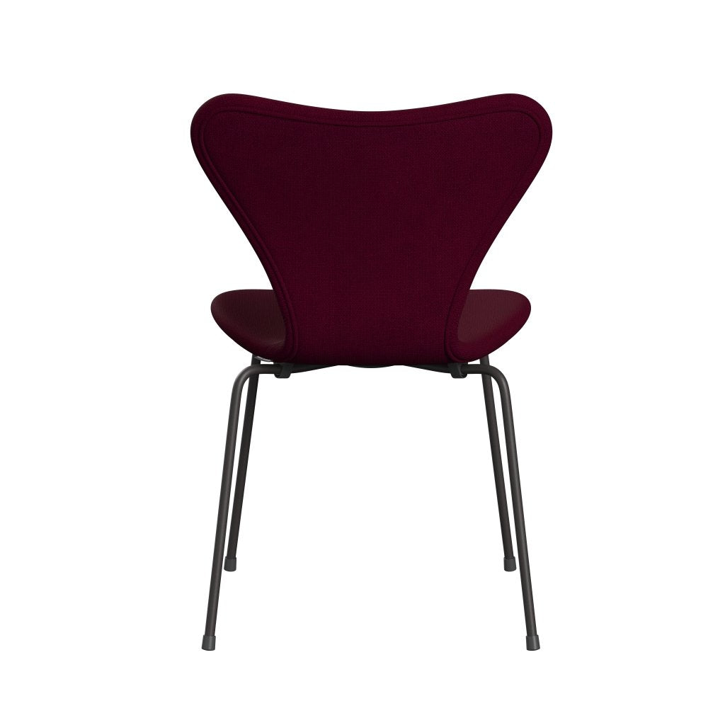 Fritz Hansen 3107 Krzesło pełna tapicerka, ciepły grafit/Hallingdal Pink Dark