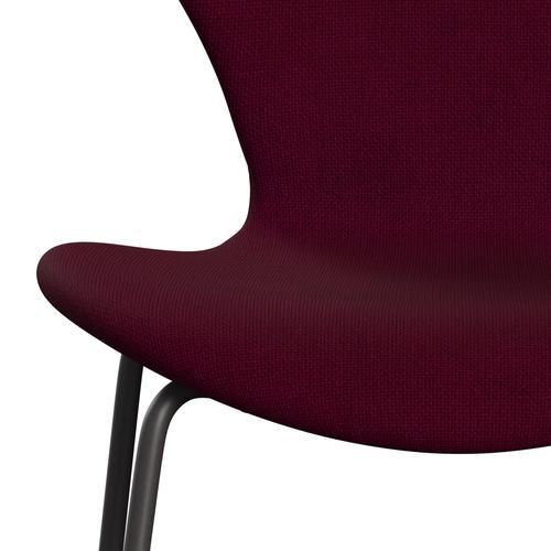 Fritz Hansen 3107 Krzesło pełna tapicerka, ciepły grafit/Hallingdal Pink Dark