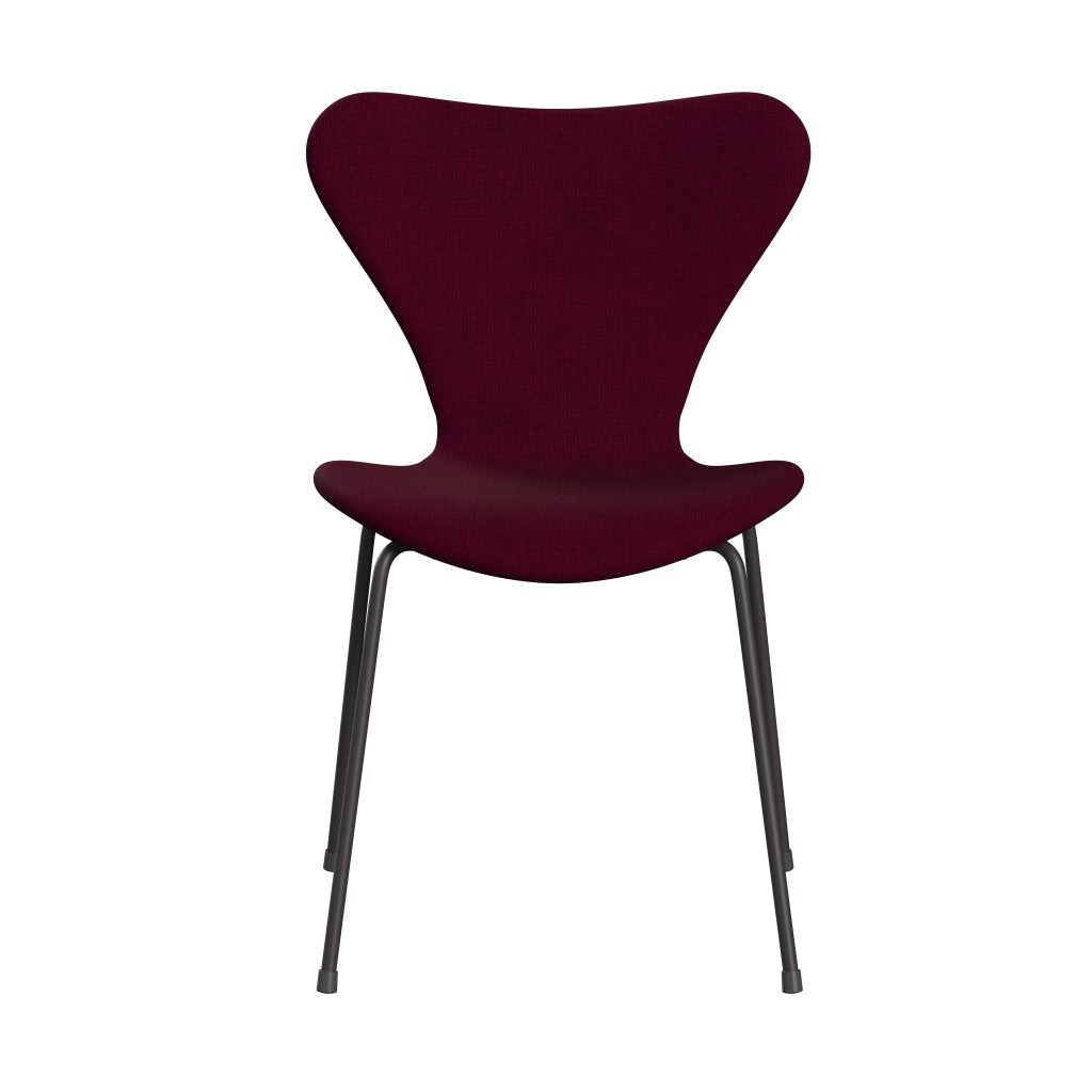 Fritz Hansen 3107 Krzesło pełna tapicerka, ciepły grafit/Hallingdal Pink Dark