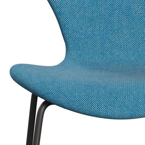 Fritz Hansen 3107 Krzesło pełne tapicerka, ciepły grafit/hallingdal White/Turquoise