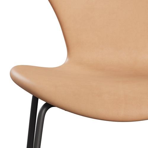 Fritz Hansen 3107 Chair Full Upholstery, Warm Graphite/Natural Leather