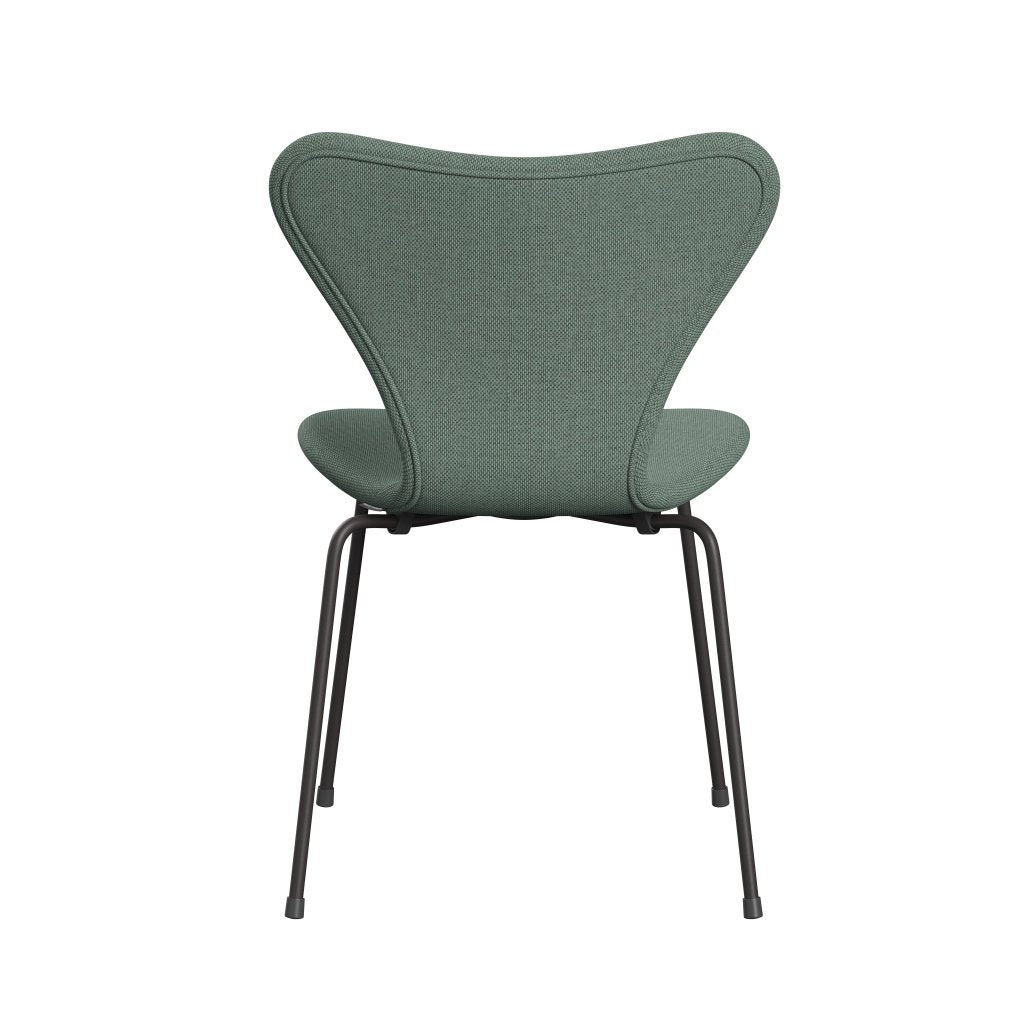 Fritz Hansen 3107 Chair Full Upholstery, Warm Graphite/Re Wool Aqua/Natural