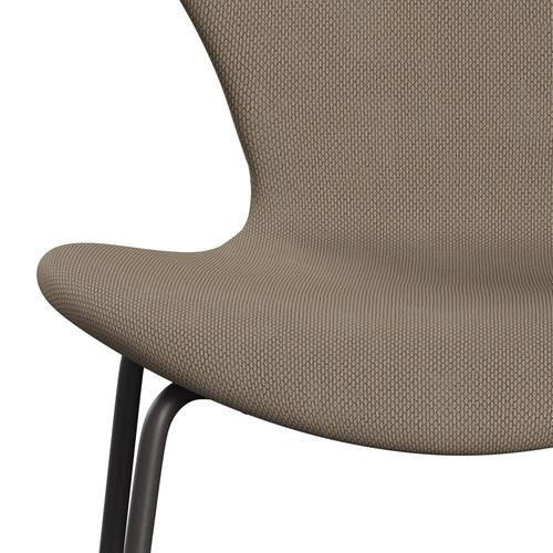 Fritz Hansen 3107 Krzesło pełna tapicerka, ciepły grafit/re wełna beżowa/naturalne