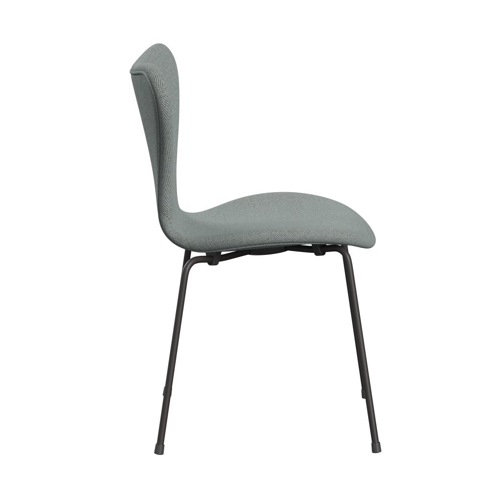 Fritz Hansen 3107 Krzesło pełna tapicerka, ciepły grafit/re wełna blada aqua