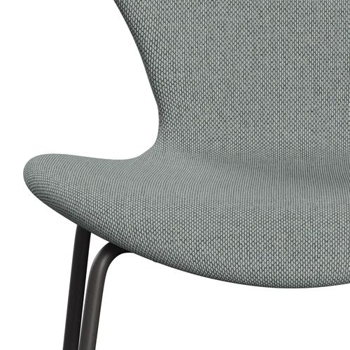 Fritz Hansen 3107 Krzesło pełna tapicerka, ciepły grafit/re wełna blada aqua