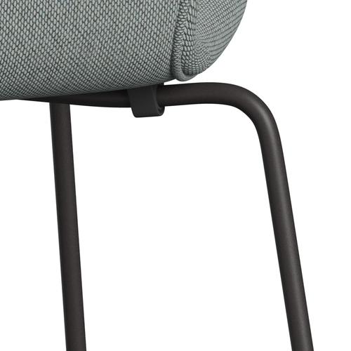 Fritz Hansen 3107 Krzesło pełna tapicerka, ciepły grafit/re wełna blada aqua