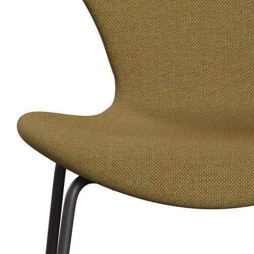 Fritz Hansen 3107 Krzesło Pełna tapicerka, ciepły grafit/wełniany złoty żółty/naturalny