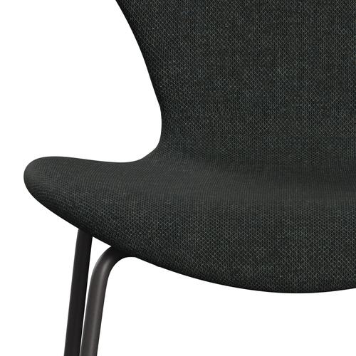 Fritz Hansen 3107 Krzesło pełna tapicerka, ciepły grafit/re wełna czarna/naturalna