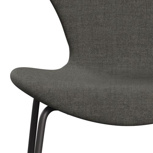 Fritz Hansen 3107 Krzesło Pełna tapicerka, ciepły grafit/remiks czarno -biały