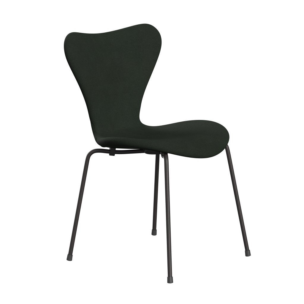 Fritz Hansen 3107 Krzesło pełna tapicerka, ciepły grafit/Steelcut Dark Army Green