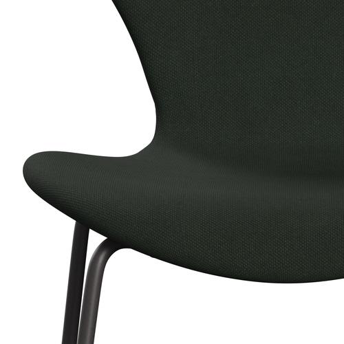 Fritz Hansen 3107 Krzesło pełna tapicerka, ciepły grafit/Steelcut Dark Army Green