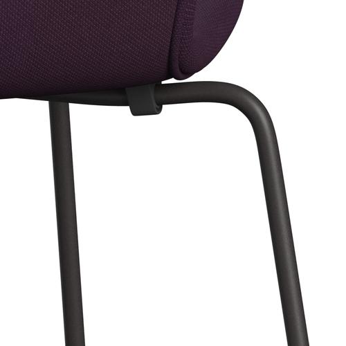 Fritz Hansen 3107 Chair Full Upholstery, Warm Graphite/Steelcut Medium Violet