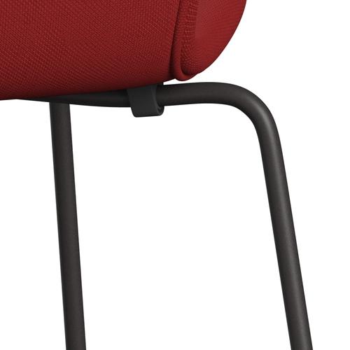 Fritz Hansen 3107 Chair Full Upholstery, Warm Graphite/Steelcut Red