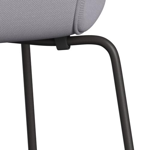 Fritz Hansen 3107 Krzesło pełna tapicerka, ciepły grafit/stalkut Siber Grey Light