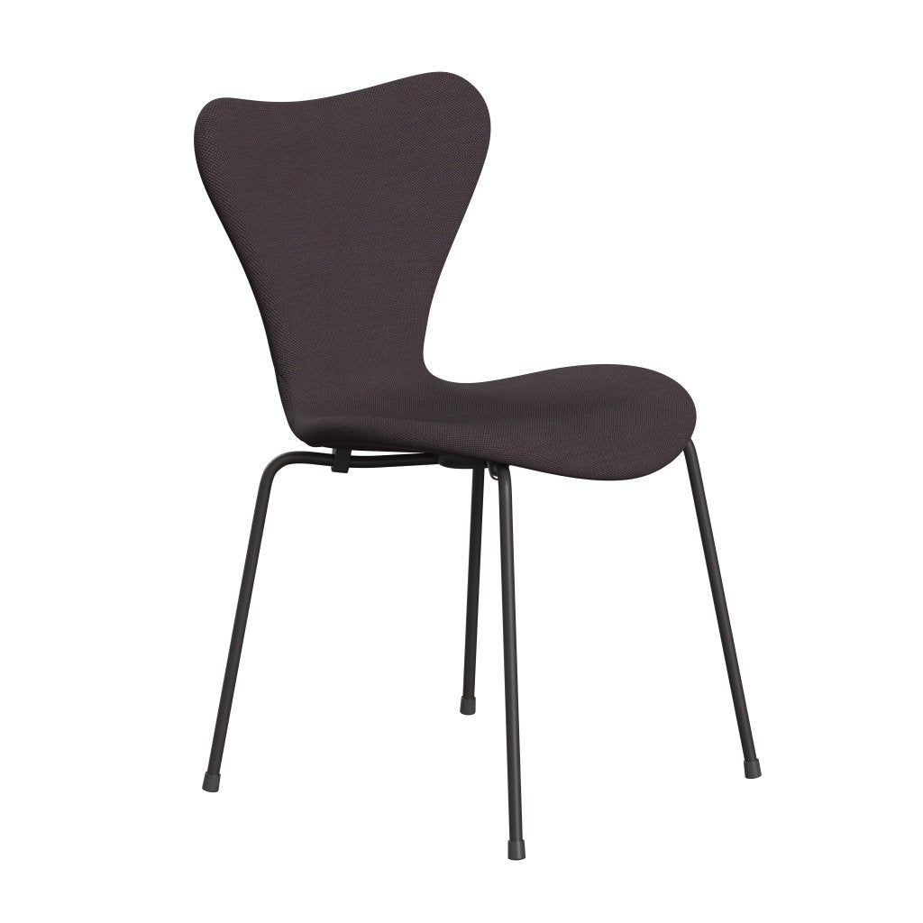 Fritz Hansen 3107 Krzesło pełna tapicerka, ciepły grafit/stalcut trio brązowy