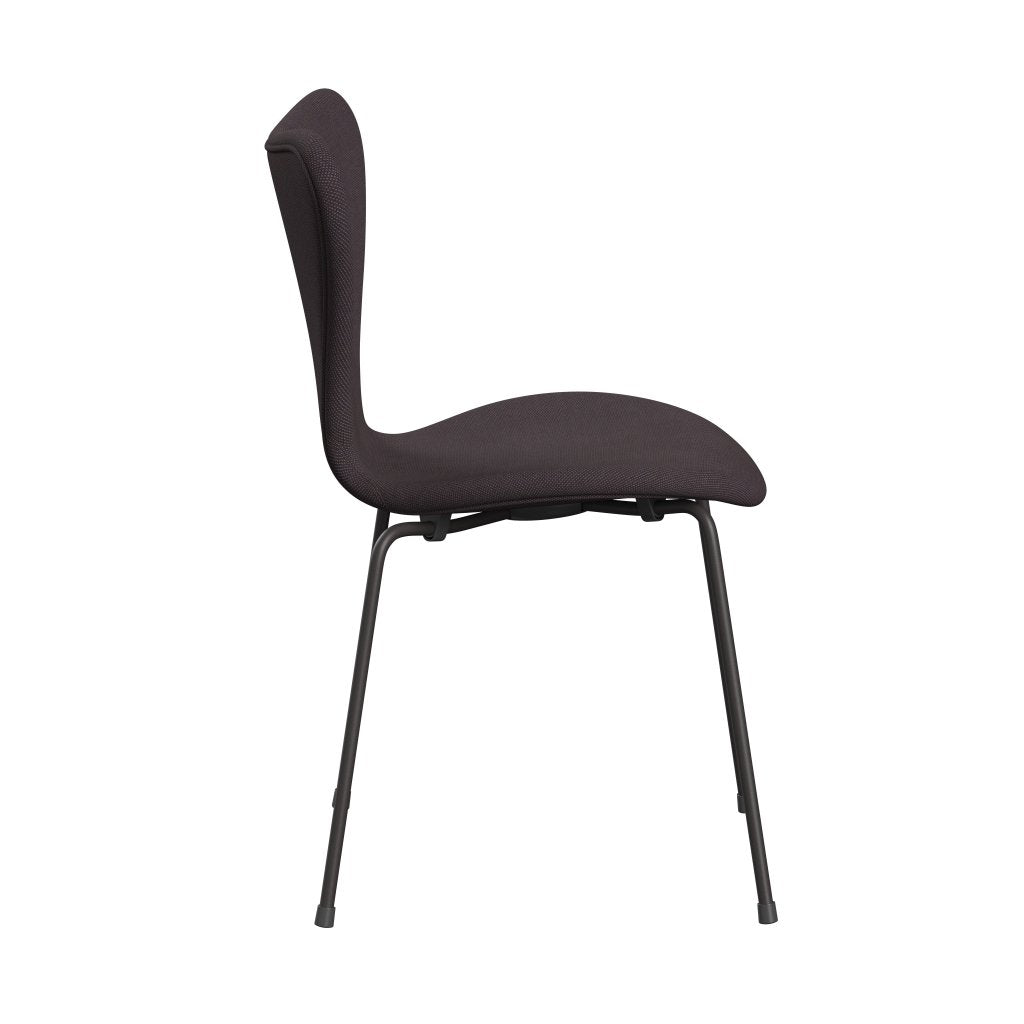 Fritz Hansen 3107 Krzesło pełna tapicerka, ciepły grafit/stalcut trio brązowy