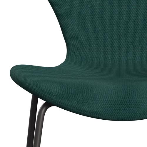 Fritz Hansen 3107 Krzesło pełna tapicerka, ciepły grafit/stalcut trio ciemnozielone