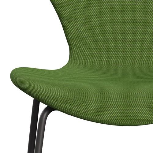 Fritz Hansen 3107 Krzesło pełna tapicerka, ciepły grafit/stalcut trio trawiaste zielone