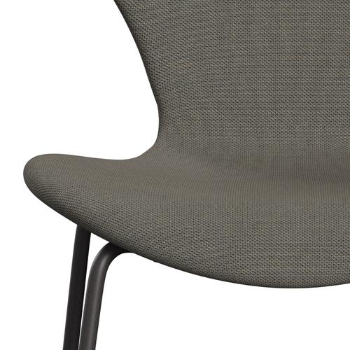 Fritz Hansen 3107 Krzesło pełna tapicerka, ciepły grafit/stalcut trio jasnobrązowy