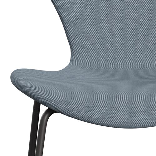 Fritz Hansen 3107 Chair Full Upholstery, Warm Graphite/Steelcut Trio Pastel Blue