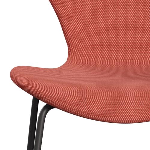 Fritz Hansen 3107 Chair Full Upholstery, Warm Graphite/Steelcut Trio Pink/Orange