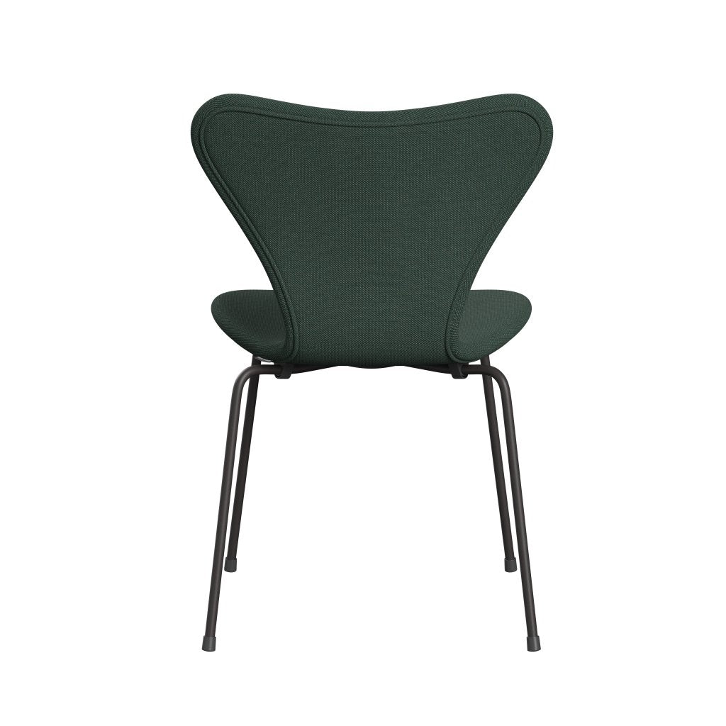 Fritz Hansen 3107 Krzesło pełna tapicerka, ciepły grafit/stalcut trio zakurzone zielone