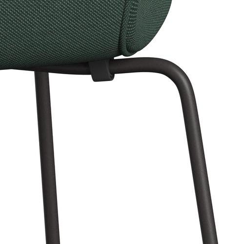 Fritz Hansen 3107 Krzesło pełna tapicerka, ciepły grafit/stalcut trio zakurzone zielone