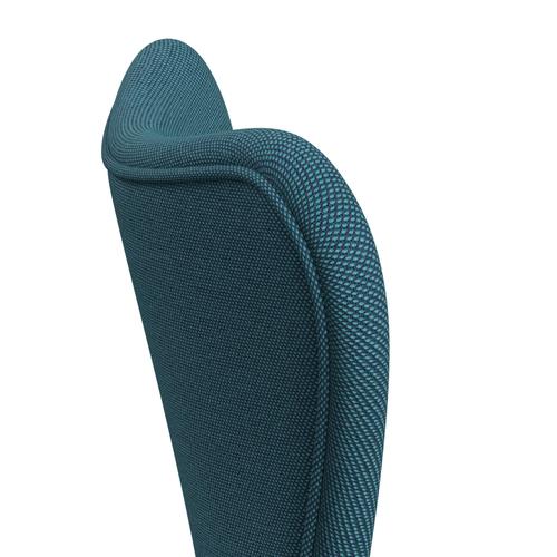 Fritz Hansen 3107 Chair Full Upholstery, Warm Graphite/Steelcut Trio Turquoise